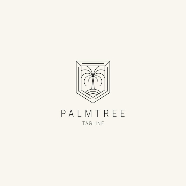 Palm tree line logo template