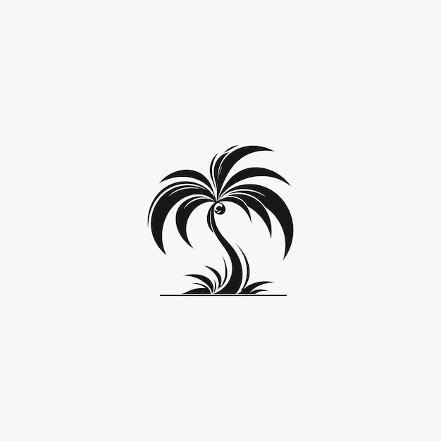 Vector palm tree logo design vector illustration