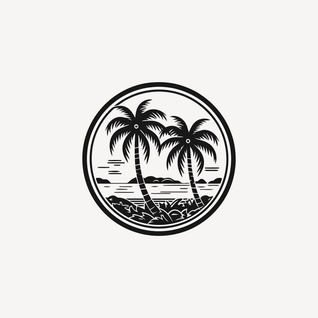 Vector palm tree logo design vector illustration