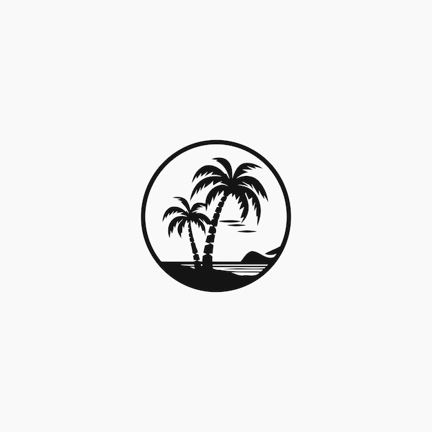 Vector palm tree logo design vector illustration