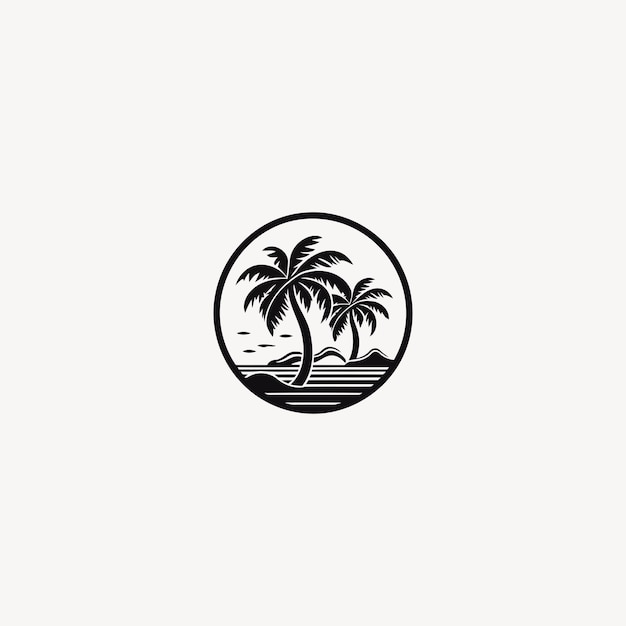 Vector palm tree logo design vector illustration