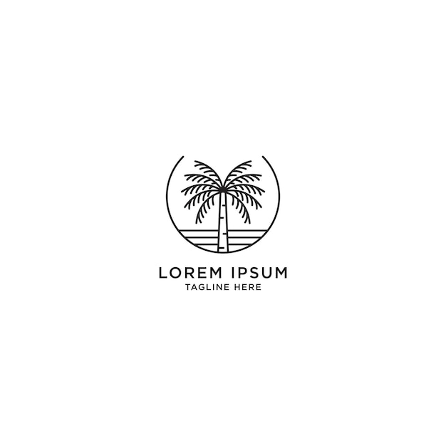 Palm Tree Logo Icon Design Template Vector