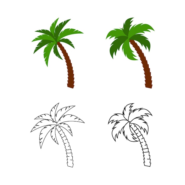 Palm tree logo icon design template vector