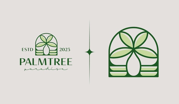 Шаблон логотипа Palm Tree Универсальный креативный символ премиум-класса Векторная иллюстрация Креативный шаблон минимального дизайна Символ для фирменного стиля
