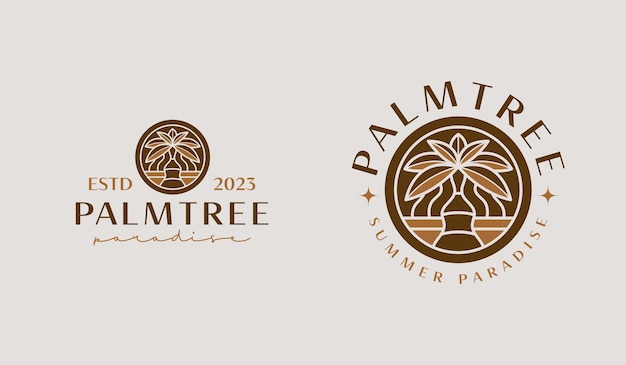 Palm Tree Logo Template Universeel creatief premium symbool Vector illustratie Creative Minimal design template Symbool voor Corporate Business Identity