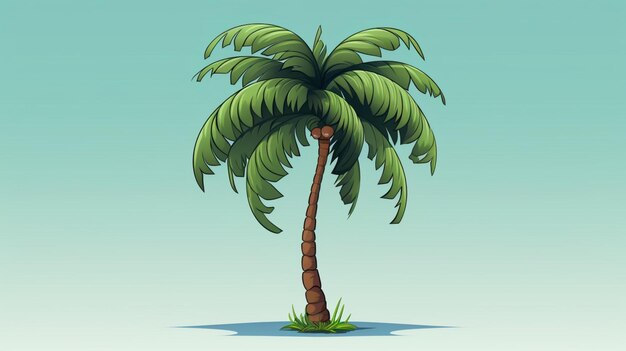 Vector palm tree in the sand