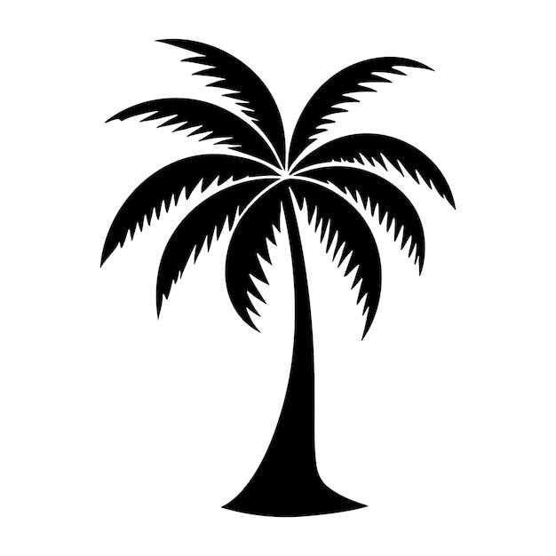 Vettore logo della sagoma della palma isolato su sfondo bianco