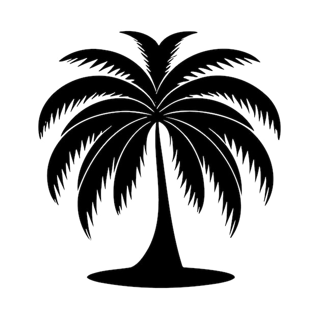 Vettore logo della sagoma della palma isolato su sfondo bianco