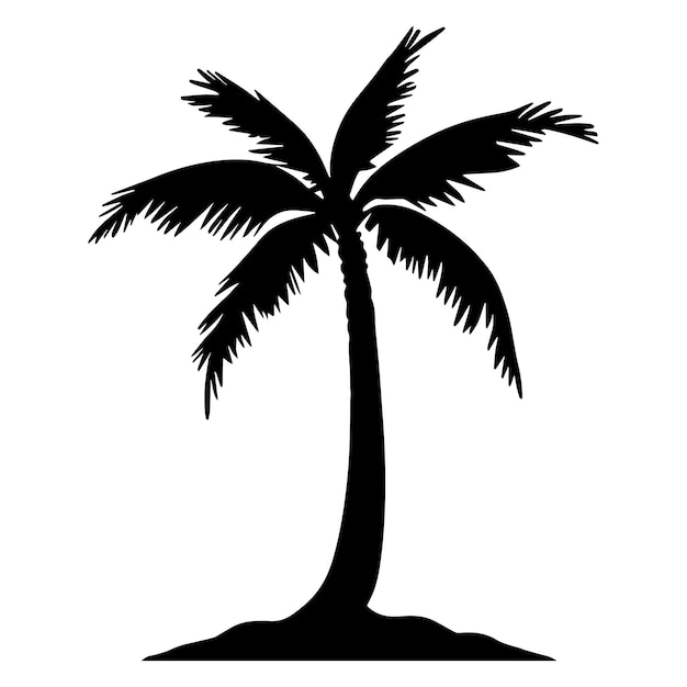 Palm tree silhouette Vector illustration