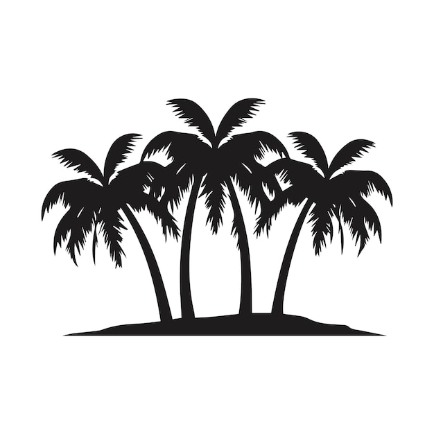 Vector palm tree silhouette vector illustration