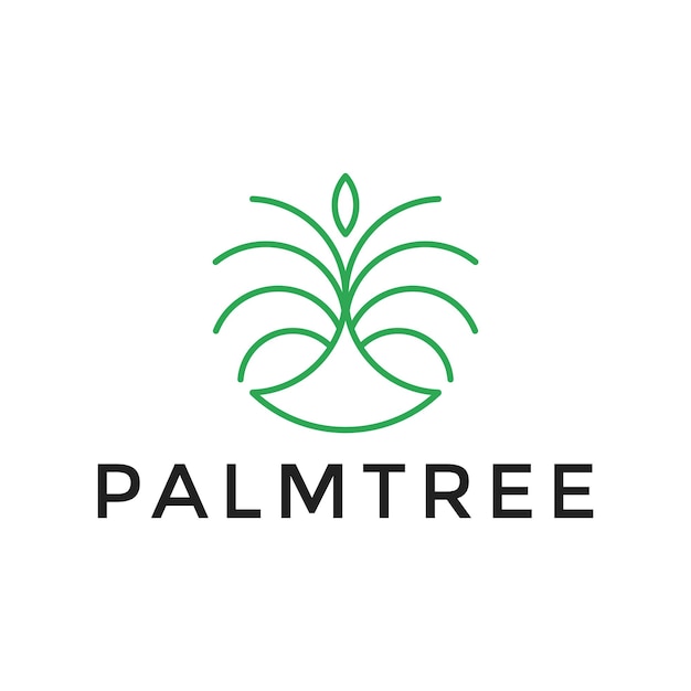 Palm tree simple line logo design