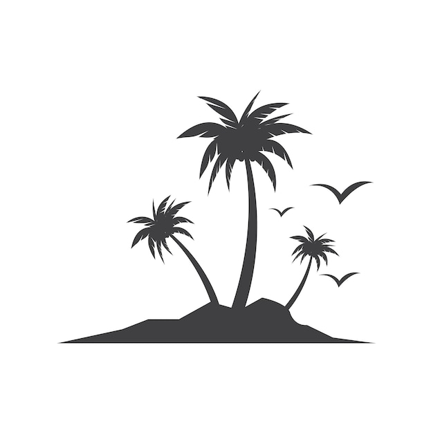 ヤシの木の夏のロゴとシンボル テンプレート ベクトル デザイン