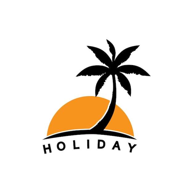 Palm tree summer logo template illustration design