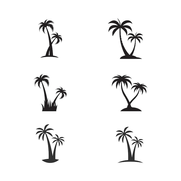 Palm tree summer logo template vector illustration