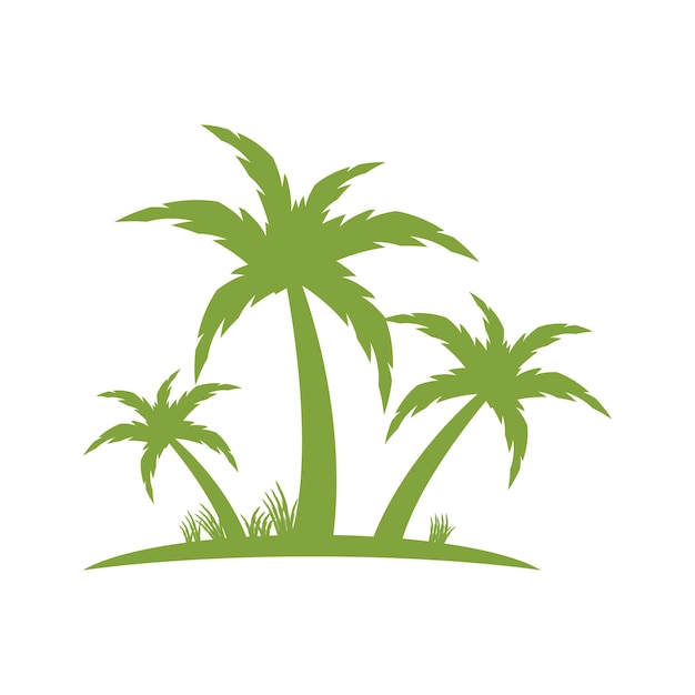 Пальма летом логотип шаблон векторные иллюстрации