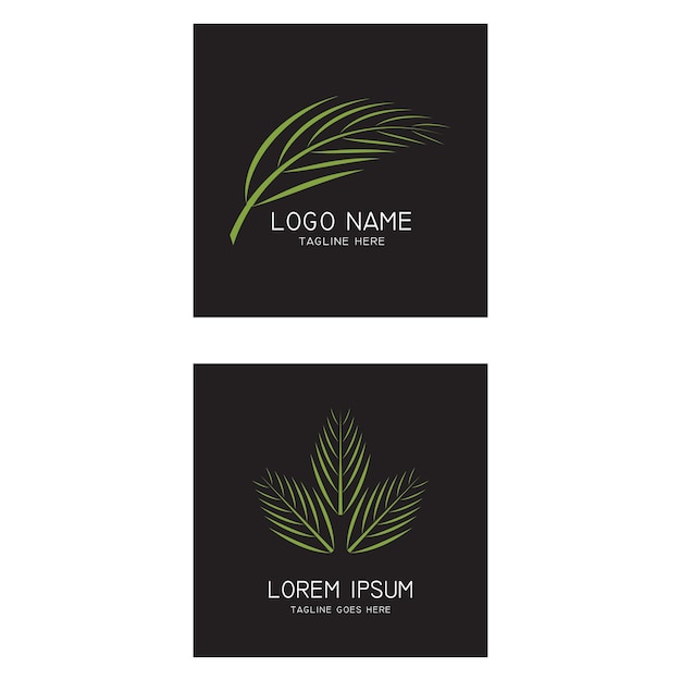 Vector palm tree summer logo template vector illustration