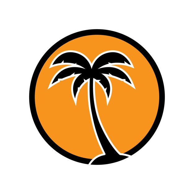 Palm tree summer logo template vector illustration