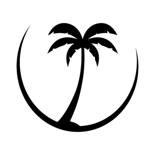 Palm tree summer logo template vector illustration