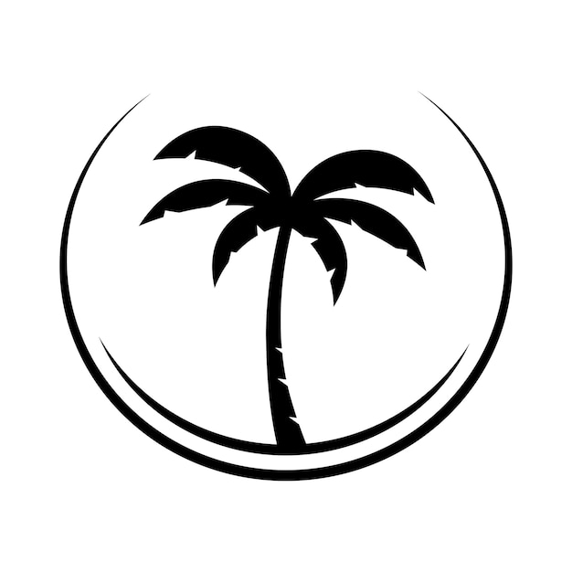 Vector palm tree summer logo template vector illustration