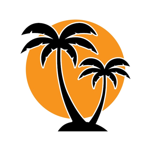 Palm tree summer logo template vector illustration