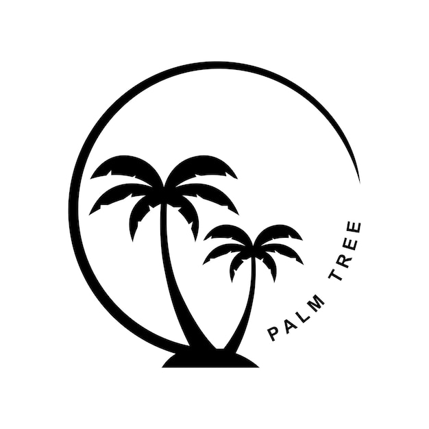 Vector palm tree summer logo template vector illustration