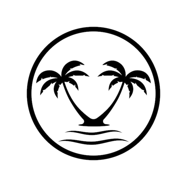 Illustrazione di vettore del modello di logo di estate della palma
