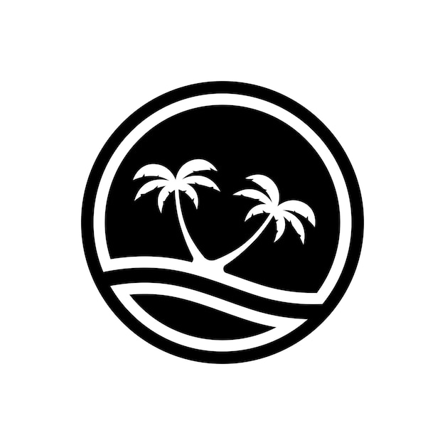 Palm tree summer logo template vector illustration