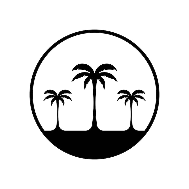 Palm tree summer logo template vector illustration