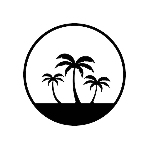 Palm tree summer logo template vector illustration