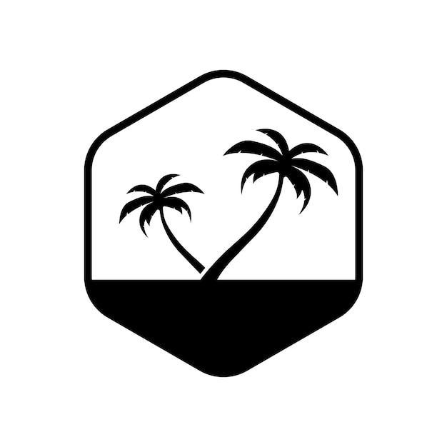 Palm tree summer logo template vector illustration