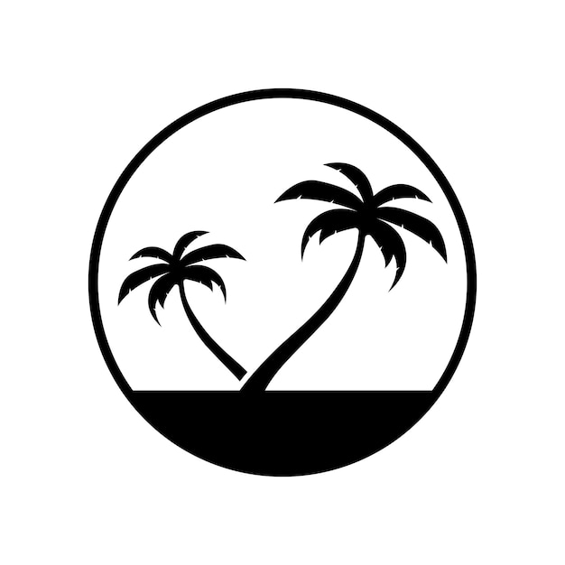 Palm tree summer logo template vector illustration