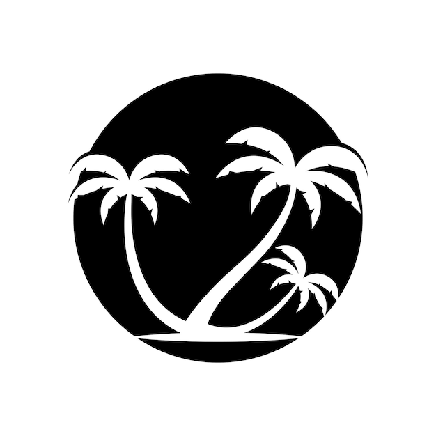 Palm tree summer logo template vector illustration