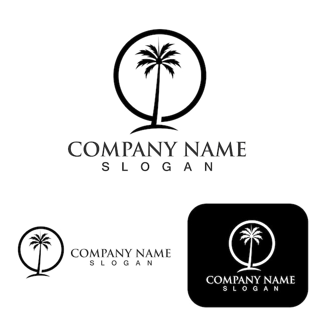 Palm tree summer logo template vector illustration