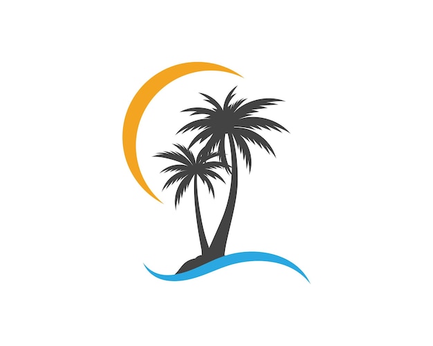 Palm tree summer logo template
