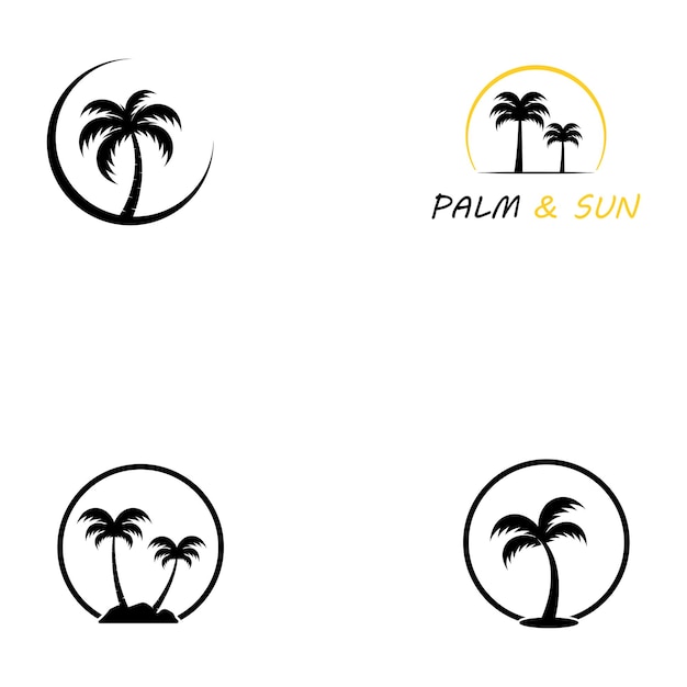 Palm tree summer logo template