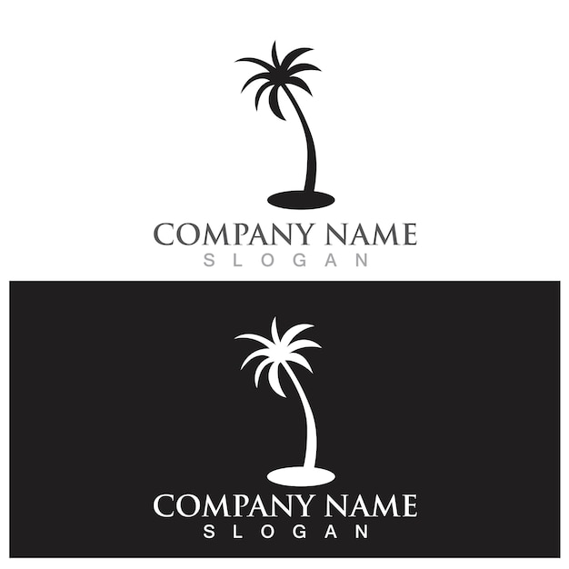 Palm tree summer logo template