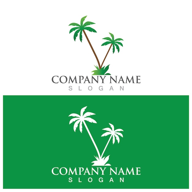 Palm tree summer logo template