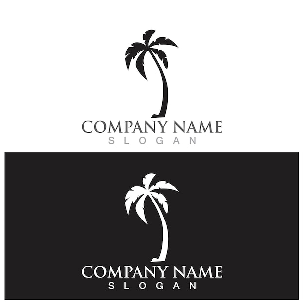 Palm tree summer logo template