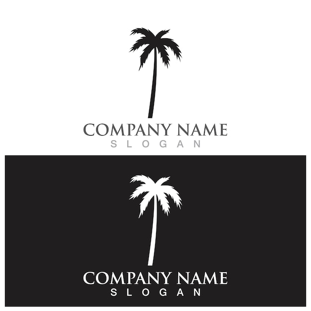 Palm tree summer logo template