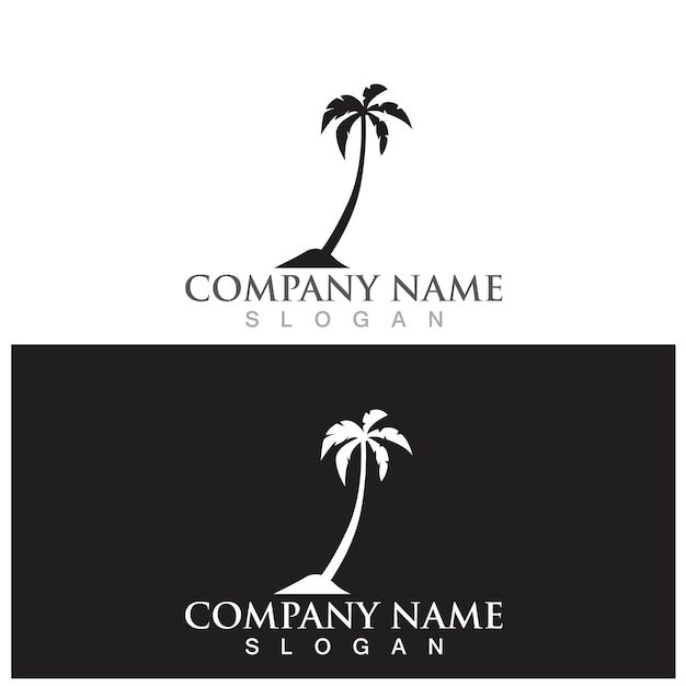 Palm tree summer logo template