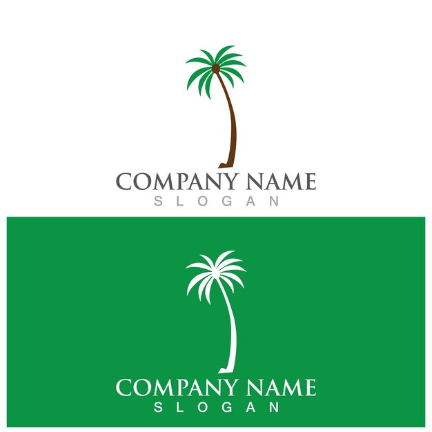 Palm tree summer logo template