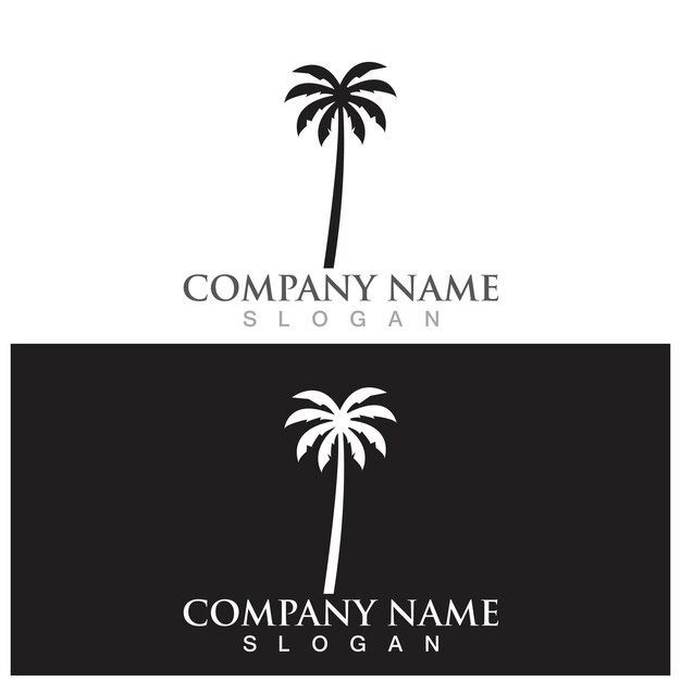 Palm tree summer logo template