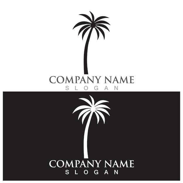 Palm tree summer logo template