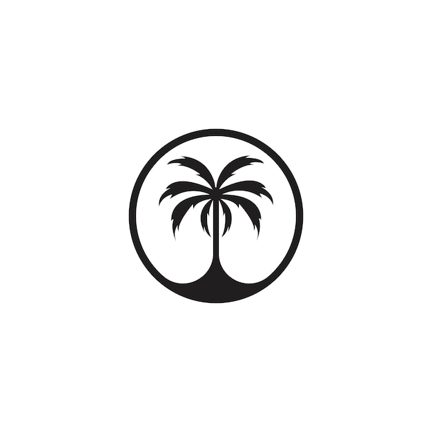 Palm tree summer logo template