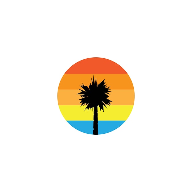 Palm tree summer logo template