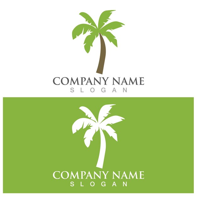 Palm tree summer logo template