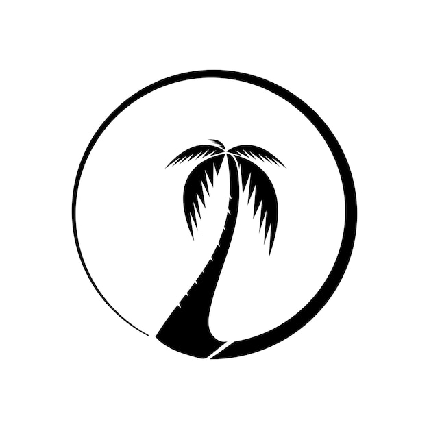 Vector palm tree summer logo template