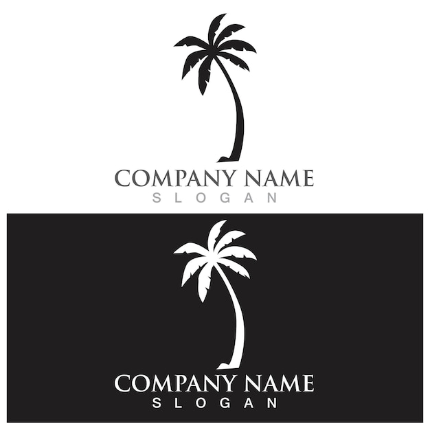 Palm tree summer logo template