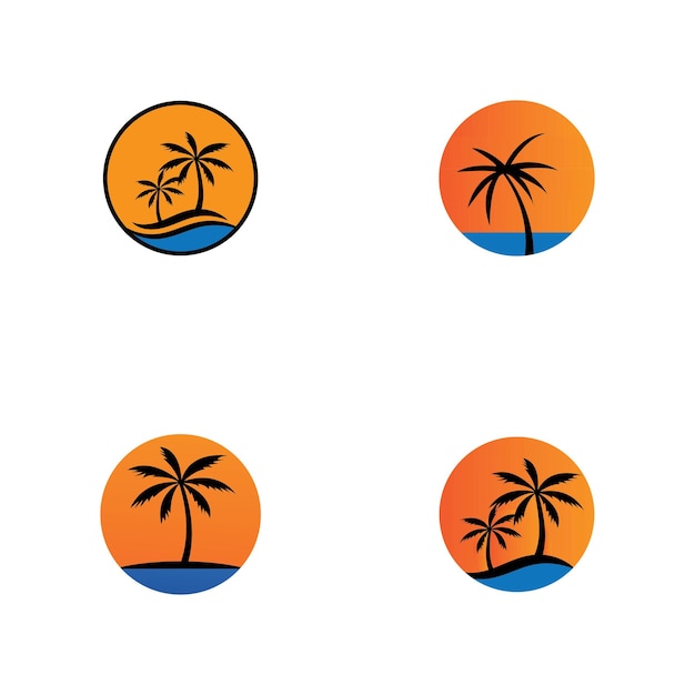 Palm tree summer logo template