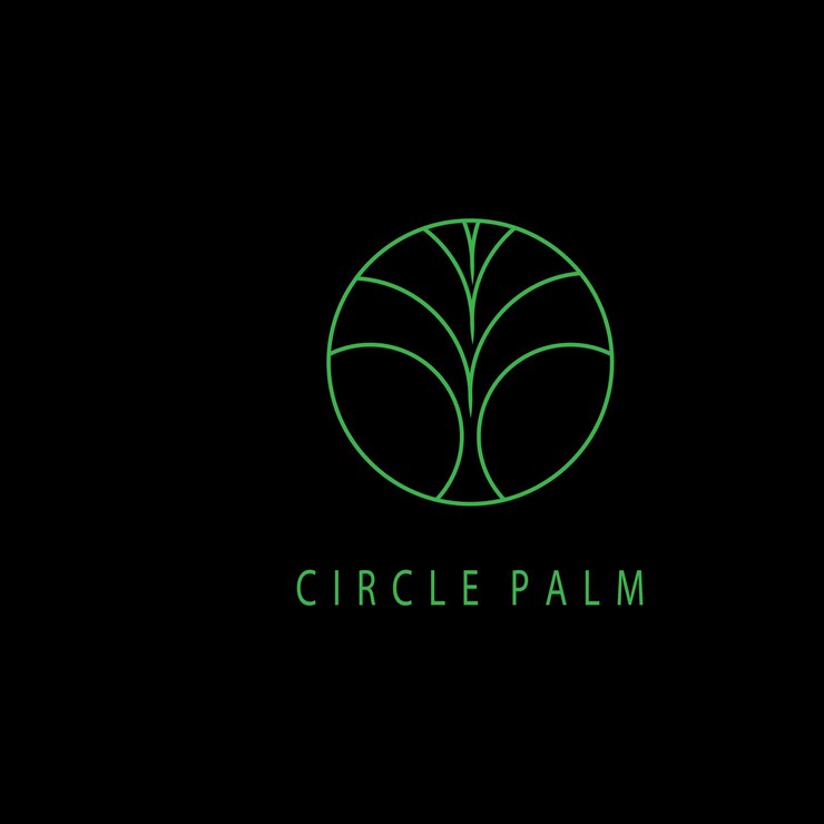 Vector palm tree summer logo template